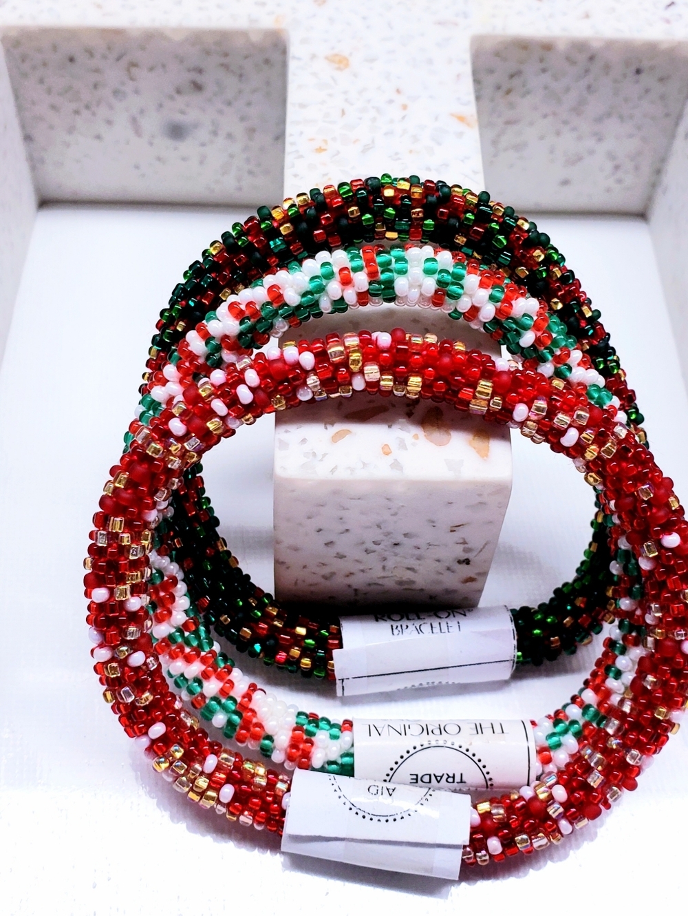 CHRISTMAS -Original Roll-On Christmas Bracelets, Set of 3 bracelets,7" round,#10